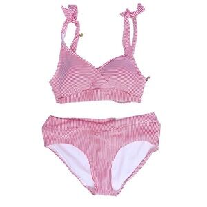 Lauren Ralph Lauren Swimwear Peach/Orange‎ Candy Stripe Bikini Women Size 4 $162